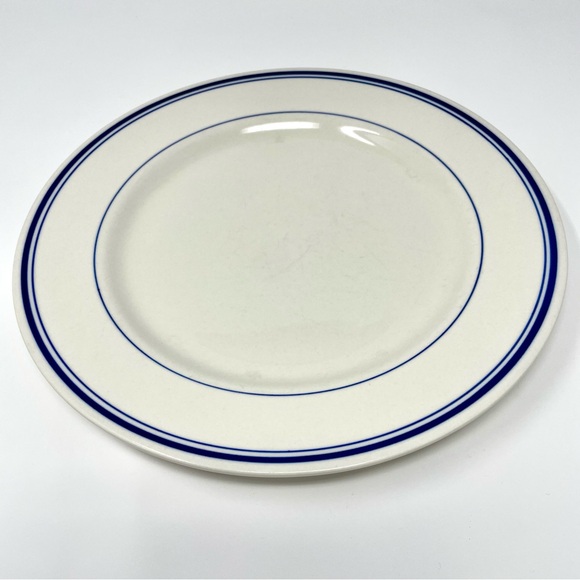 Vintage Lynn’s Stoneware Blue Band/ Blue Rings Pattern Dinner Plate 10 1/4” - Picture 2 of 6